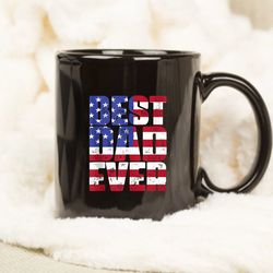 Best Dad Ever With US American Flag Gift For Fathers Day Mug