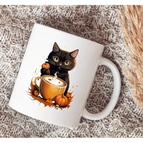 Black Cat Pumpkin Mug, Gift Mug, Halloween Mug, Halloween Coffee Mug, Cat Mug, Funny Mug, Pumpkin Mug - 2.jpg