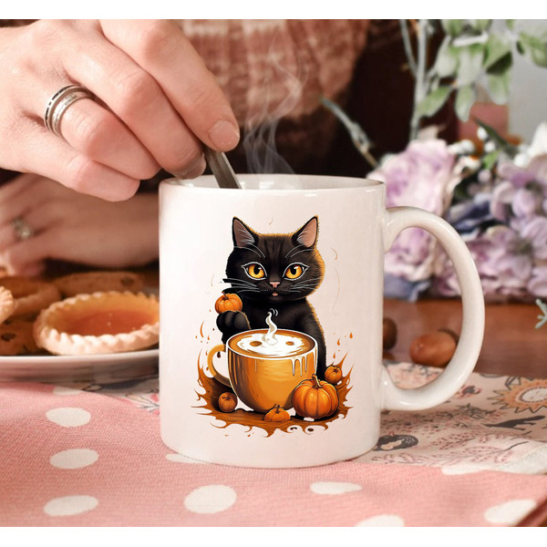 Black Cat Pumpkin Mug, Gift Mug, Halloween Mug, Halloween Coffee Mug, Cat Mug, Funny Mug, Pumpkin Mug - 3.jpg
