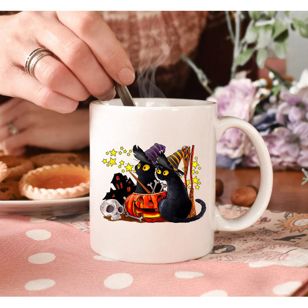 Black Cat Halloween Mug, Funny Halloween Mug, Cat Mug, Pumpkin Mug, Halloween Mug, Halloween Coffee Mug, Coffee Mug - 2.jpg