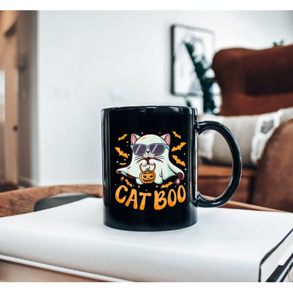 Cat Boo Mug, Cute Ghost Halloween, Funny Boo Mug, Funny Halloween Mug, Gift Mug, Halloween Mug, Ghost Mug, Coffee Mug - 2.jpg
