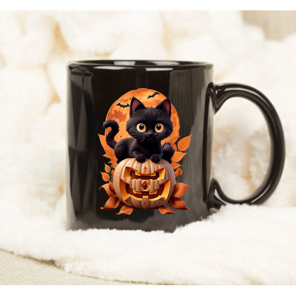 Cat Halloween Pumpkin Mug, Funny Cat Lover Mug, Halloween Mug, Coffee Mug, Funny Halloween Mug, Halloween Coffee Mug - 1.jpg