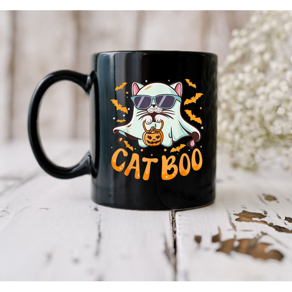 Cat Boo Mug, Cute Ghost Halloween, Funny Boo Mug, Funny Halloween Mug, Gift Mug, Halloween Mug, Ghost Mug, Coffee Mug - 3.jpg