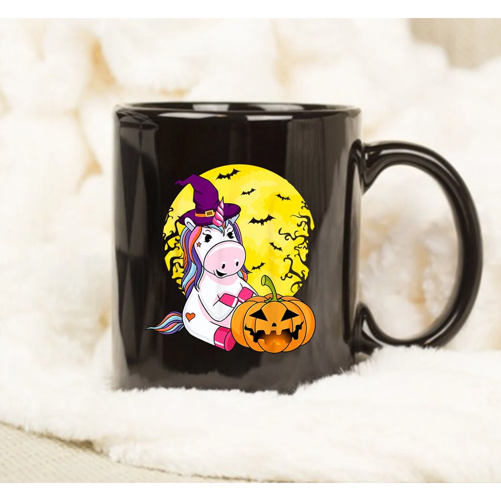 Cute Halloween Mug, Witchy Unicorn Halloween Mug, Unicorn Mug, Pumpkin Mug, Gift Mug, Halloween Mug, Ghost Mug - 1.jpg