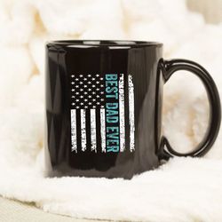 Fathers Day Best Dad Ever With US American Flag Mug