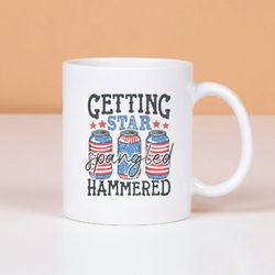 getting star spangled hammered mug, funny 4th of july mug