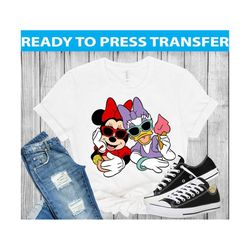 ready to press - disney transfers - colorful  minnie & daisy - dtf- iron on transfers  - disney - heat transfers - heat