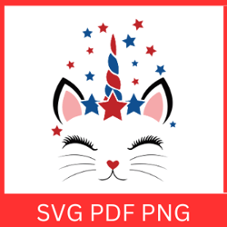 american unicorn svg, unicorn with star america svg, unicorn svg, unicorn sublimation,cute cat unicorn face,cat unicorn