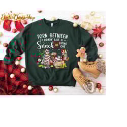 torn between looking like a snack and eating one disney party shirt, mickey and friends christmas tree cake tshirt disne