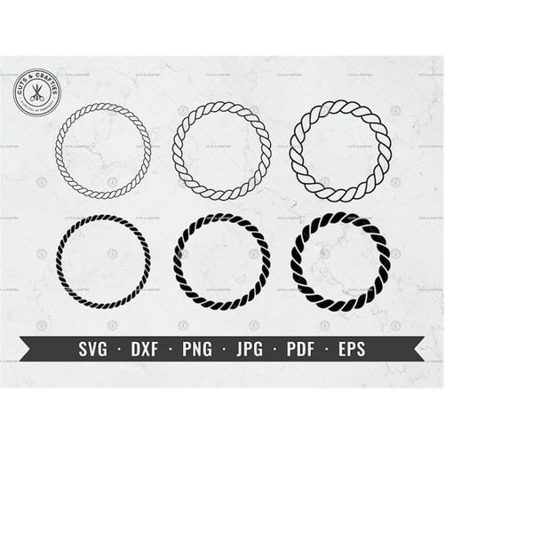 Rope Circle Frame Border Bundle SVG, Rope Wreath SVG, Nautic - Inspire ...