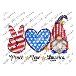 peace love america gnome png, peace love america gnome 4th of july sublimation designs downloads png,america png,4th of