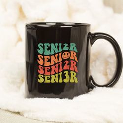 senior 2023 class of 2023 retro groovy seniors graduation mug, class mug