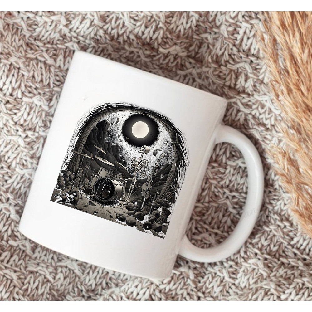 Skeleton's Rock And Roll Reverie Mug, Skeleton Mug, Halloween Mug, Halloween Coffee Mug, Coffee Mug - 3.jpg