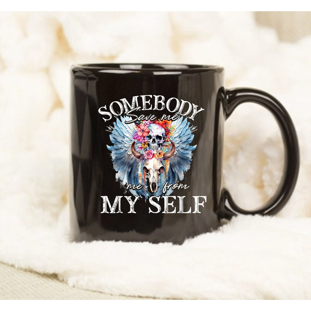 Somebody Save Me From Myself Mug, Skeleton Mug, Gift Mug, Halloween Mug, Halloween Coffee Mug - 1.jpg