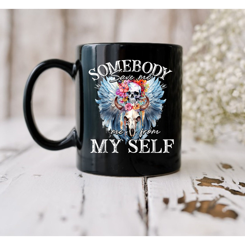 Somebody Save Me From Myself Mug, Skeleton Mug, Gift Mug, Halloween Mug, Halloween Coffee Mug - 2.jpg