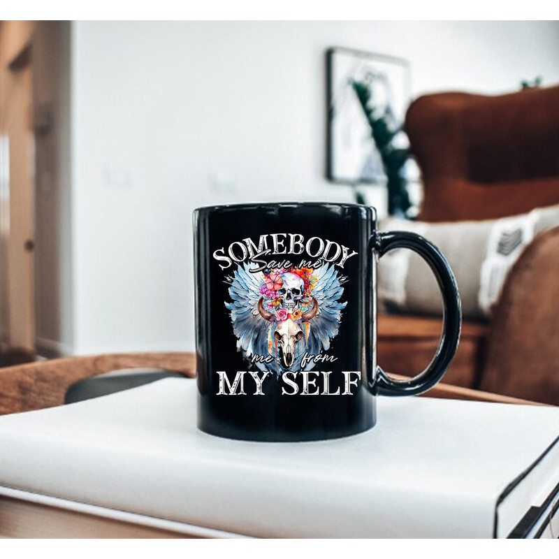 Somebody Save Me From Myself Mug, Skeleton Mug, Gift Mug, Halloween Mug, Halloween Coffee Mug - 3.jpg