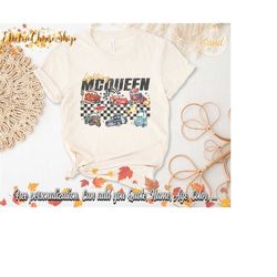 retro lightning mcqueen shirt, vintage disney cars shirt, cars theme birthday shirt, mcqueen 1977, disney car pixar shir