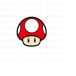 super mushroom svg, mario item svg, print and cut, basic cuts for cricut - svg, png, jpeg, pdf, ai