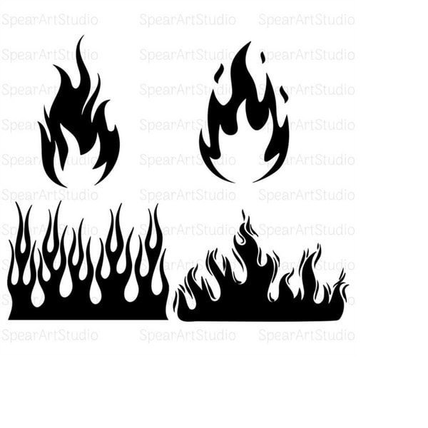 Basic Fire Svg Fire Flame SVG, Fire Svg, Svg Bundle, Silhouette, Instant Do - Inspire ...