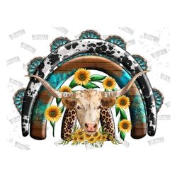 rainbow sunflower longhorn png, love cow png, watercolor farm, farm animals, cactus png, gemstone, cow sunflower png, su
