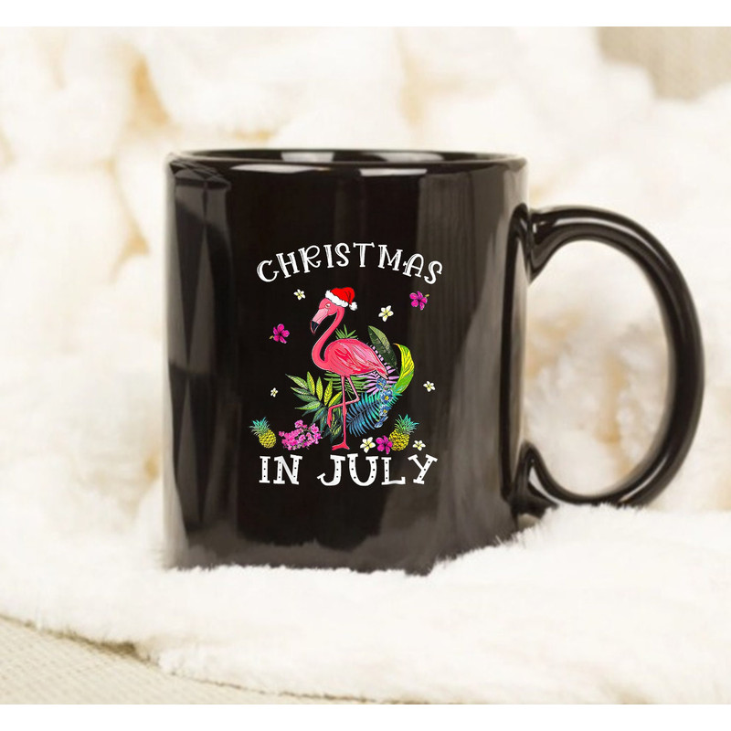Tropical Pink Flamingo Christmas In July Summer Mug, Gift Mug - 1.jpg