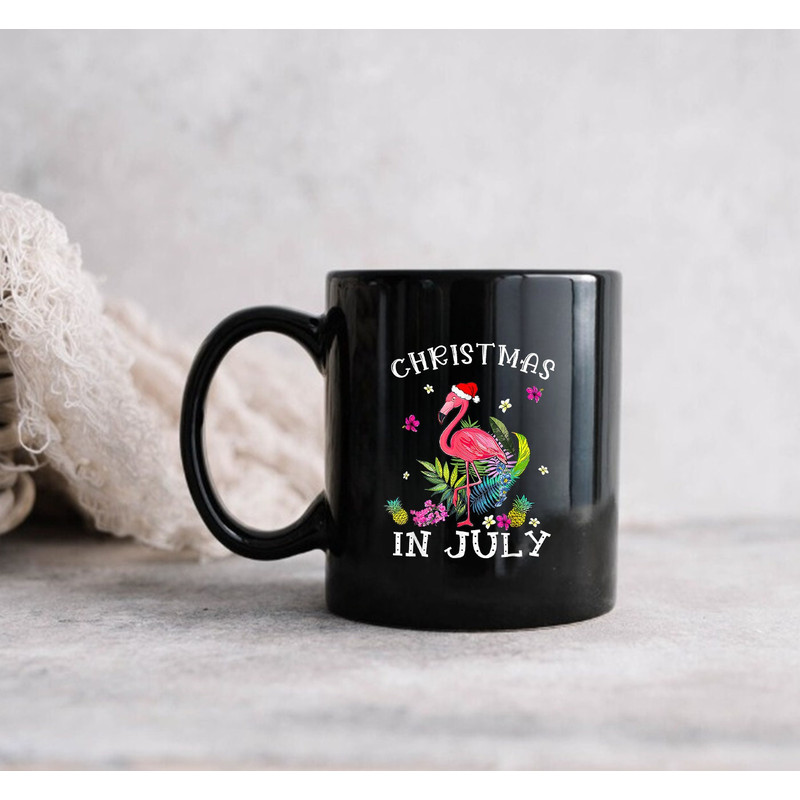 Tropical Pink Flamingo Christmas In July Summer Mug, Gift Mug - 2.jpg