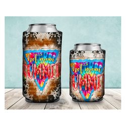 hot mom summer can cooler png sublimation design, tie dye  and cowhide summer can cooler png, hot mom summer png digital