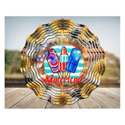 american ice cream wind spinner sublimation design ,ice cream wind spinner, american wind spinner, western wind spinner,