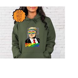 retro trump pride hoodie, funny lgbtq trump hoodie, trump pride, funny pride hoodie, love is love hoodie, pride month ho