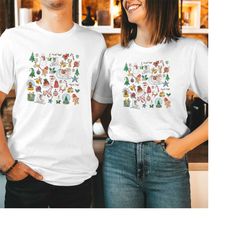 tshirt (5208) christmas doodle t-shirt cute doodles funny xmas gift for men women kids family holiday shirt