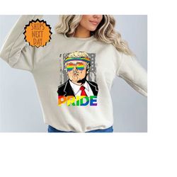 retro trump pride sweatshirt, funny lgbtq trump sweater, trump pride, funny pride sweater, love is love sweater, pride m