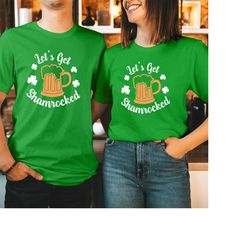 tshirt (157) let's get shamrocked st patricks day t-shirt saint patrick's beer drinking funny irish men women couple mat