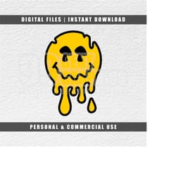 melting face svg, trippy face svg, happy face svg, mushroom eyes, retro svg, cricut svg, instant download