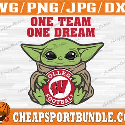 wisconsin badgers baby yoda svg, wisconsin badgers svg, n c a a teams svg, n c a a svg, png, dxf, eps, instant download
