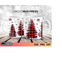 Cricut Mug Press SVG Christmas, Christmas Tree Svg, Mug Wrap Template SVG, Cricut Mug Svg, Coffee Mug Wrapping Svg, SVG