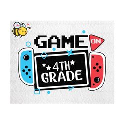 game on 4th grade svg, back to school svg for gamers, 1st day of school for gamers, 4th grade svg, funny gaming, video g
