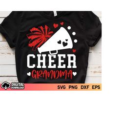 cheer grandma svg, cheer megaphone svg, football mom svg, glitter red cheerleader svg, cheer mom shirt svg, pom pom svg,