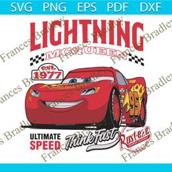 vintage disney car lightning mcqueen svg download