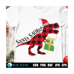 santa saurus svg, santa t-rex svg, christmas dinosaur svg