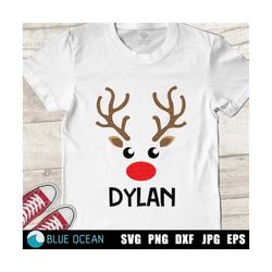 christmas reindeer face svg, reindeer face kids shirt