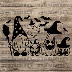 Halloween Sng, Halloween Gnome Svg, Halloween Pumpkin Svg, Gnome Svg, Pumpkin Svg, Ghost Svg, Clipart, SVG EPS DXF PNG