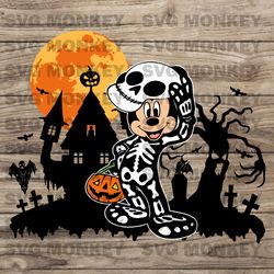 Mickey Mouse Skeleton SVG, Mickey Mouse Halloween SVG, Happy Halloween SVG SVG EPS DXF PNG