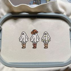boo haw embroidery design, spooky halloween embroidery file, western ghost craft embroidery file, embroidery design