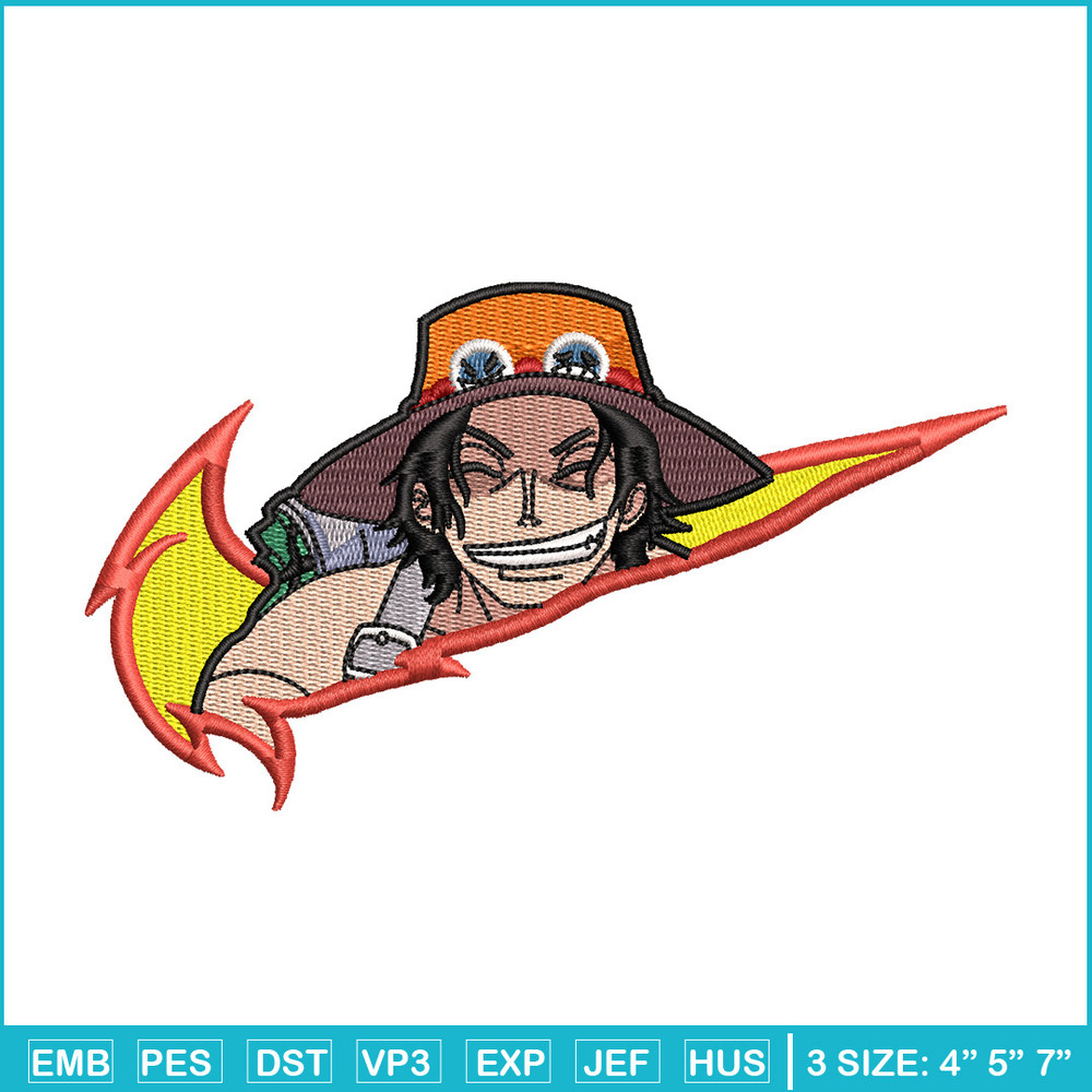 Ace box embroidery design, One piece embroidery, Nike design, Embroidery shirt, Embroidery file, Digital download.jpg