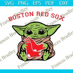 baby yoda hug logo boston red sox svg digital cricut file