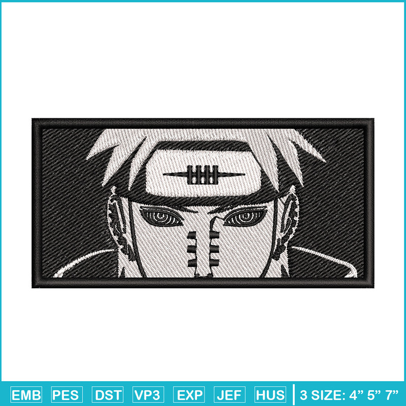 Black white pain embroidery design, Naruto embroidery, Anime design, Embroidery shirt, Embroidery file,Digital download.jpg