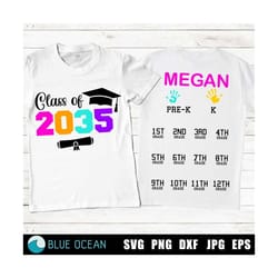 class of 2035 handprint svg, class of 2035 grow with me svg, class of 2035 svg, class of 2035 for girl