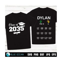 class of 2035 svg, class of 2035 grow with me svg, class of 2035 handprint svg, first day of school svg