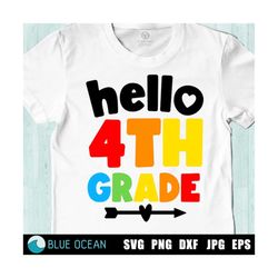 hello 4th grade svg, hello fourth grade, back to school svg, first day of school svg