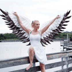 Bridal White Wings costume, Wedding Angel Wings, Cosplay costume, Maternity Pregnancy photoshoot, Stork wings dance